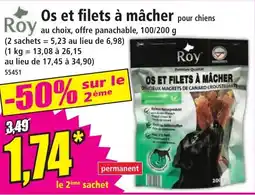 Norma Os et filets à mâcher pour chiens offre
