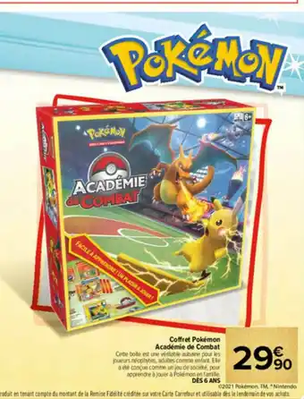 Carrefour Coffret Pokémon Académie De Combat offre
