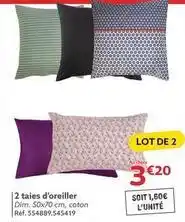 Gifi 2 taies d'oreiller offre