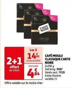 Auchan Supermarché Carte noire - café moulu classique offre