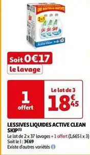Auchan Supermarché Skip - lessives liquides active clean offre