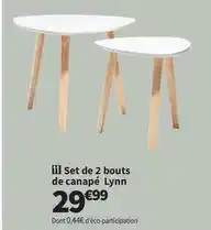 Conforama Set de 2 bouts de canapé lynn offre