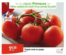 Cora x Carrefour Tomate ronde en grappe offre