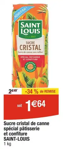 Cora x Carrefour SAINT-LOUIS Sucre cristal de canne spécial pâtisserie et confiture offre