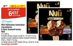 NUII Mini bĂątonnets Australian macadamia & New Zealand honey