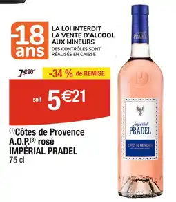 Cora x Carrefour IMPÉRIAL PRADEL Côtes de Provence A.O.P. rosé offre