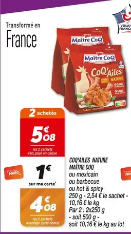 Netto MAÎTRE COQ COQ'AILES NATURE offre
