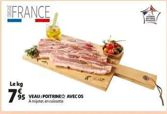 Auchan Veau : poitrine avec os offre