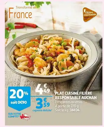 Auchan Auchan plat cuisiné filière responsable offre