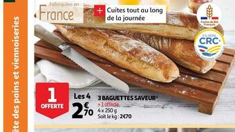 Auchan 3 baguettes saveur offre