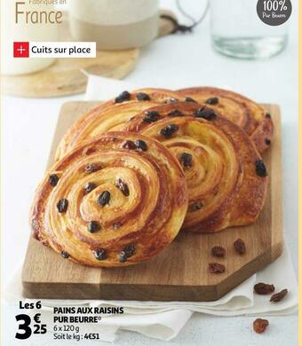 Auchan Pains aux raisins pur beurre offre