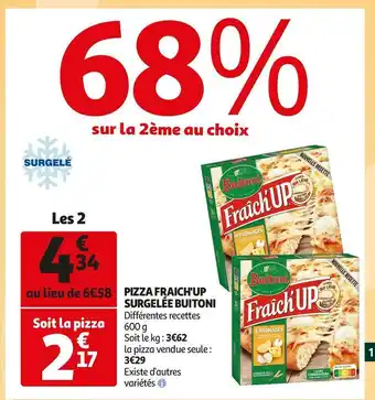 Auchan Buitoni pizza fraich'up surgelée offre