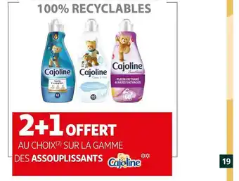 Auchan Cajoline bon plan sur la gamme des assouplissants de la marque cajoline offre