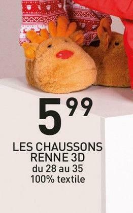 Stokomani Les chaussons renne 3d offre