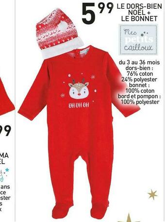 Stokomani Mes petits cailloux le dors-bien noël + le bonnet offre