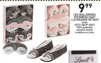Stokomani Les ballerines fourrées chat + le masque de nuit offre