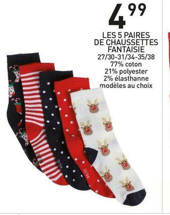 Stokomani Les 5 paires de chaussettes fantaisie offre