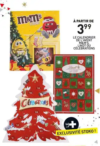 Stokomani Le calendrier de l'avent m&m's, lindt ou célebrations offre