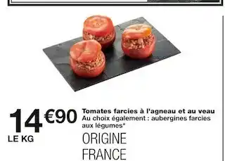 Monoprix Tomates farcies à l’agneau et au veau au choix également : aubergines farcies offre