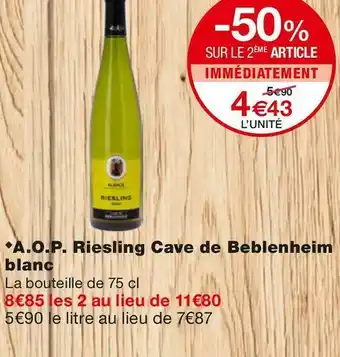 Cave de beblenheim a.o.p. riesling blanc