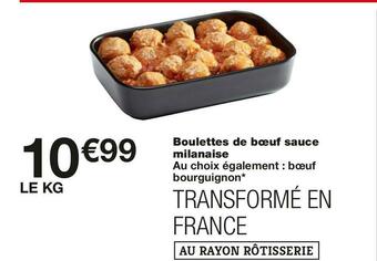 Monoprix Boulettes de bœuf sauce milanaise offre