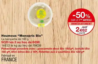 Monoprix Monoprix houmous offre