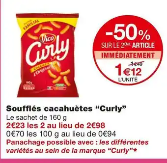 Monoprix Curly soufflés cacahuètes offre