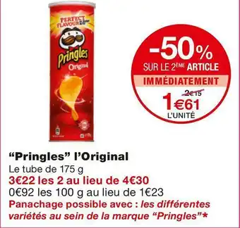 Monoprix Pringles pringles l’original offre