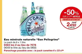 Monoprix San pellegrino eau minérale naturelle offre