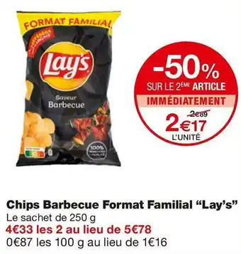 Monoprix Lay’s chips barbecue format familial offre