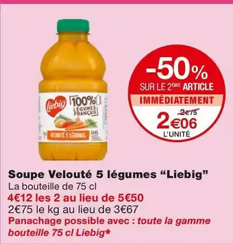 Monoprix Liebig soupe velouté 5 légumes offre