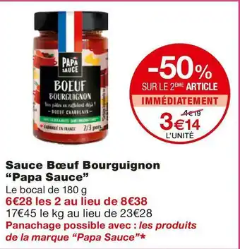 Monoprix Papa sauce sauce bœuf bourguignon offre