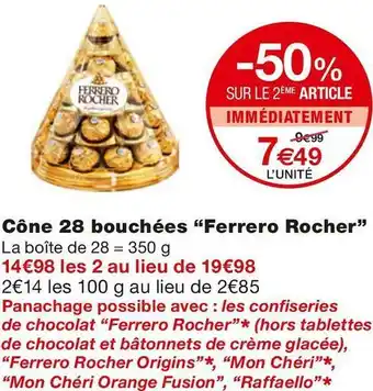 Monoprix Ferrero rocher cône 28 bouchées offre