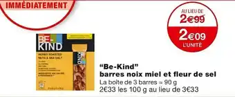 Monoprix Be-kind barres noix miel et fleur de sel offre
