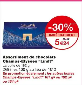 Monoprix Lindt assortiment de chocolats champs-elysées offre