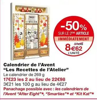 Monoprix Les recettes de l’atelier calendrier de l’avent offre