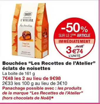Monoprix Les recettes de l’atelier bouchées éclats de noisettes offre
