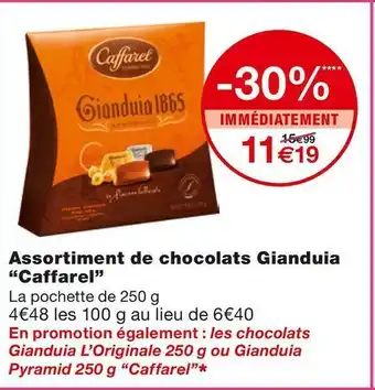 Monoprix Caffarel assortiment de chocolats gianduia offre