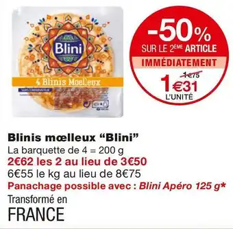 Monoprix Blini blinis mœlleux offre