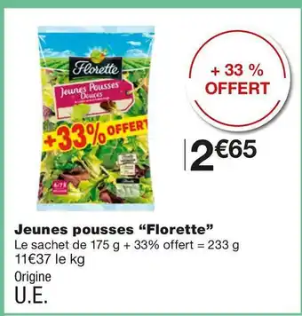 Monoprix Florette jeunes pousses offre
