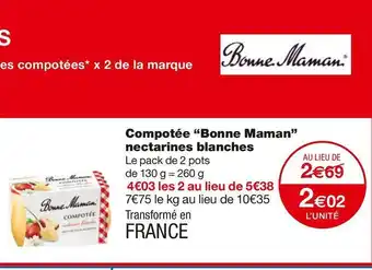 Bonne maman compotée nectarines blanches