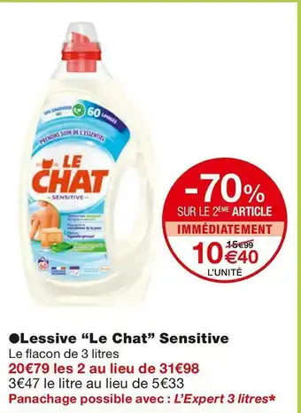 Monoprix Le chat lessive sensitive offre
