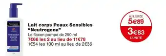 Neutrogena lait corps peaux sensibles