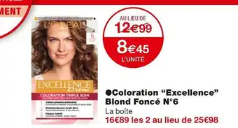 Monoprix L'oréal coloration blond foncé n°6 offre