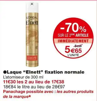 Monoprix Elnett laque fixation normale offre