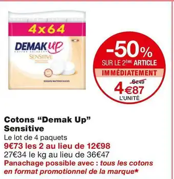 Monoprix Demak up cotons sensitive offre