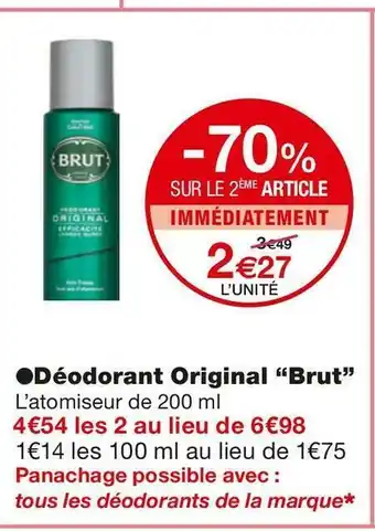 Monoprix Brut déodorant original offre