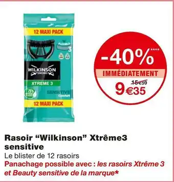Monoprix Wilkinson rasoir xtrême3 offre