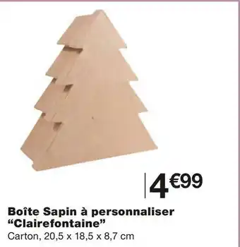 Monoprix Clairefontaine boîte sapin à personnaliser offre