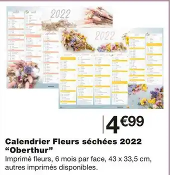 Monoprix Oberthur calendrier fleurs séchées 2022 offre